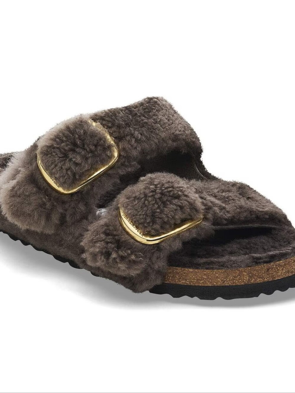 Birkenstock Arizona Big Buckle Shearling in Concrete Grey Size 38/Ladies 7